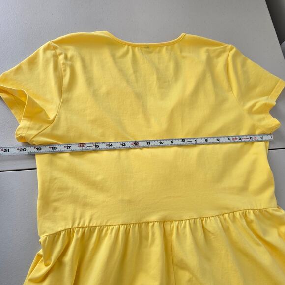 Ouges Wrap Midi Dress Women's XXL Yellow V-Neck Short Sleeve NWOT - Picture 10 of 14